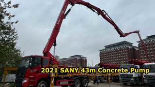 Dijual Pompa Boom Beton SANY 43m 2021 – Sasis SANY Asli – Harga Terbaik